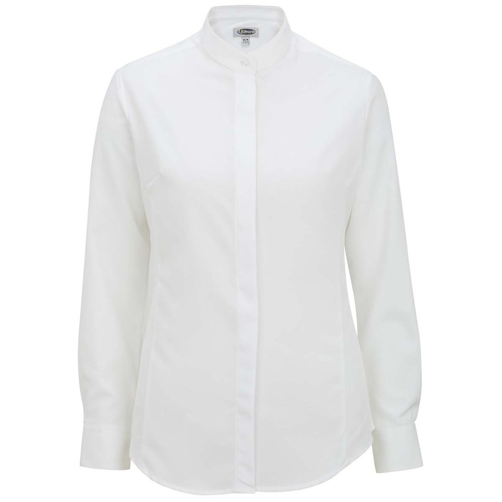 Banded Collar Shirt Female WHITE (5392)