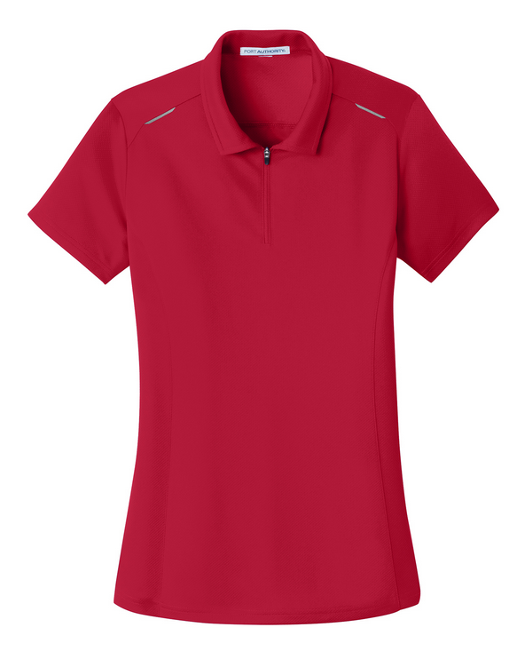 PORT AUTHORITY PINPOINT LADIES MESH SHIRT - RED (L580) *MANAGER*
